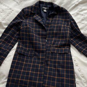 Navy Blazer with Funky plaid print